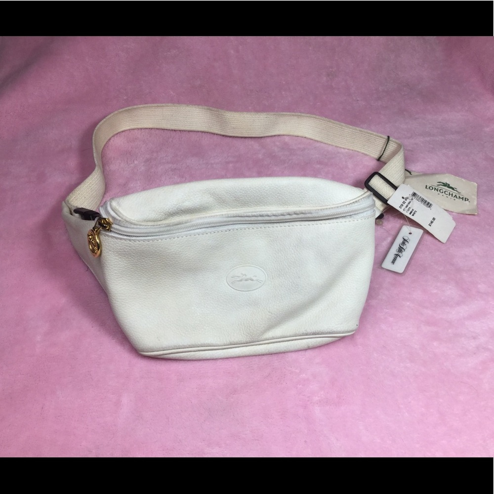 Vintage Longchamp White Belt Waist Bag Fanny Pack
